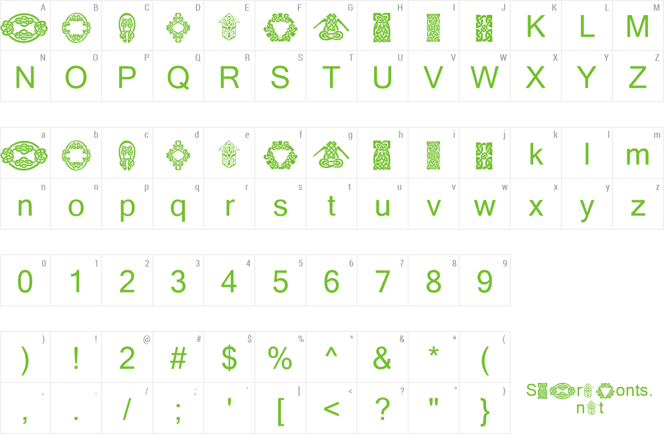 Font KR Keltic Five preview